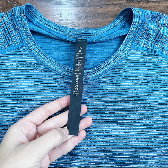 Lululemon • Metal Vent Tech Long Sleeve tee ombre dip dye teal black space - Picture 4 of 9
